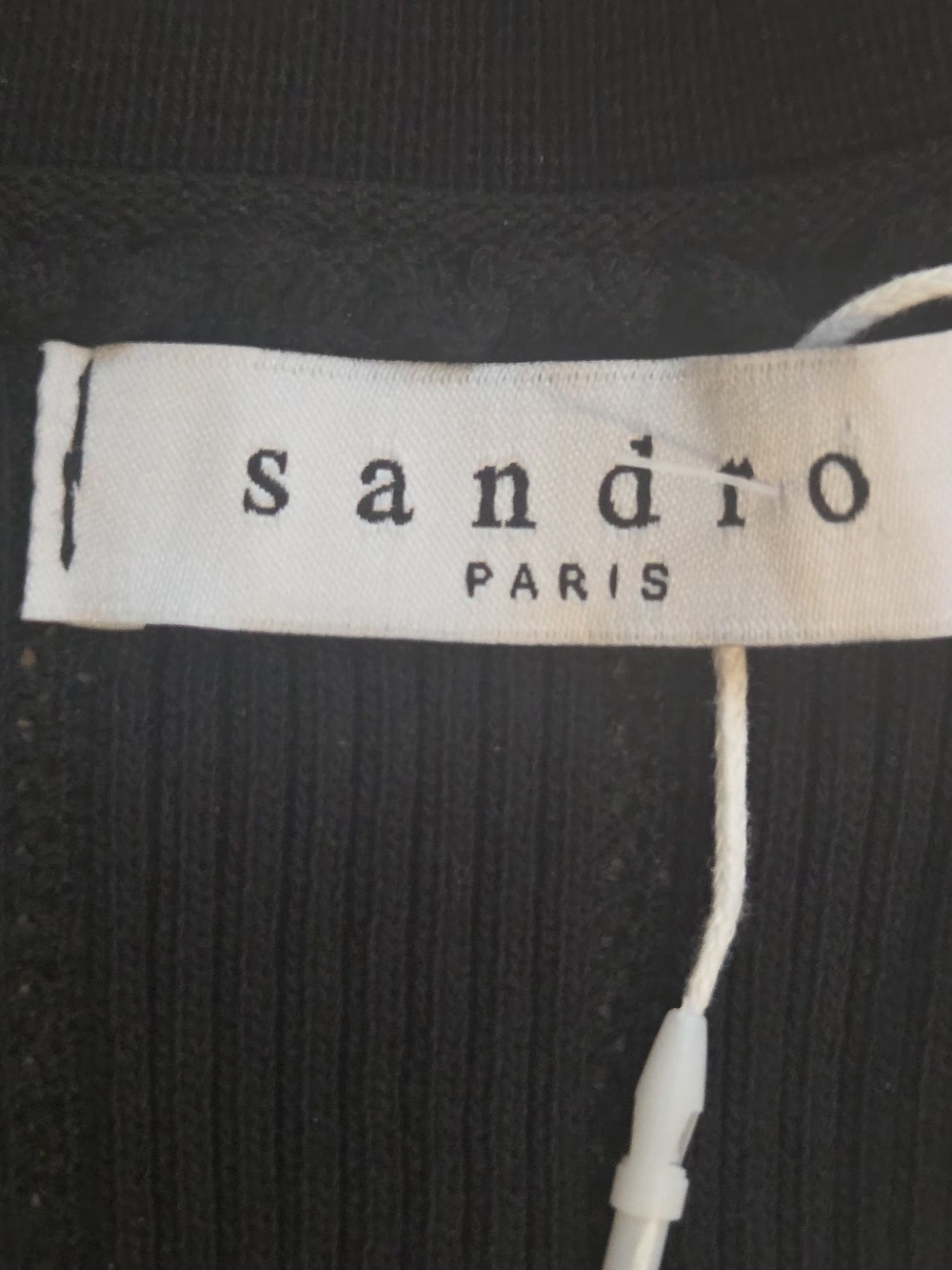 Sandro Elegant Black & White Striped Maxi Knit Dress with Button Front - Picture 8 of 9